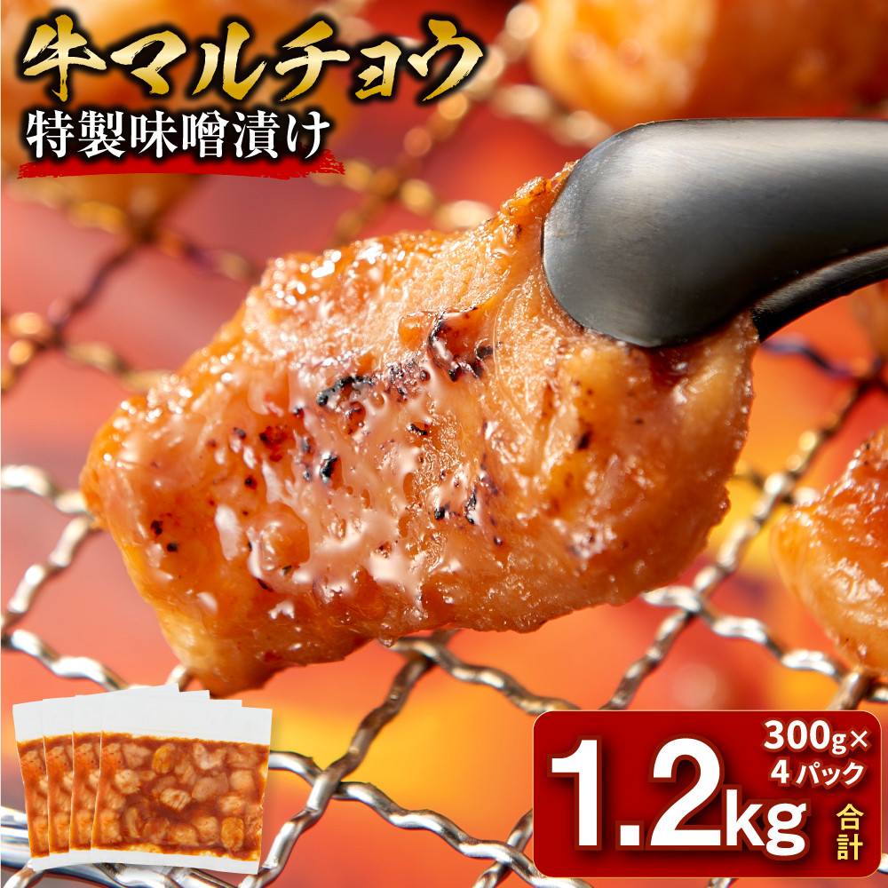 ＜訳アリ＞牛マルチョウ　特製味噌漬け　1.2kg(300g×4）【2026年9月発送】【kw0096-0025-9】