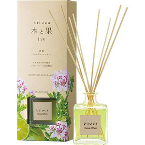 木と果 ディフューザーセット ( ゼラニウム ＆ ベルガモット )  晴香堂 HARUKADO 天然精油 100％ ルームフレグランス 芳香剤 インテリア アロマ 天然香料 香り 長持ち プレゼント 