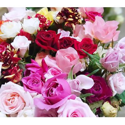 ふるさと納税 杵築市 『天使のバラ』薔薇だけのミニ丈ブーケ(色MIX)Lサイズ |  | 03