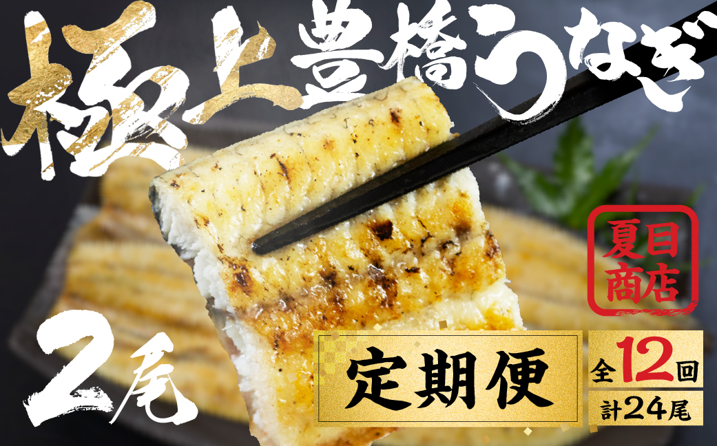 
                  豊橋うなぎ 白焼 2尾 定期便 12回お届け 夏目商店 蒲焼 国産 国産うなぎ 蒲焼 長焼 ウナギ
                