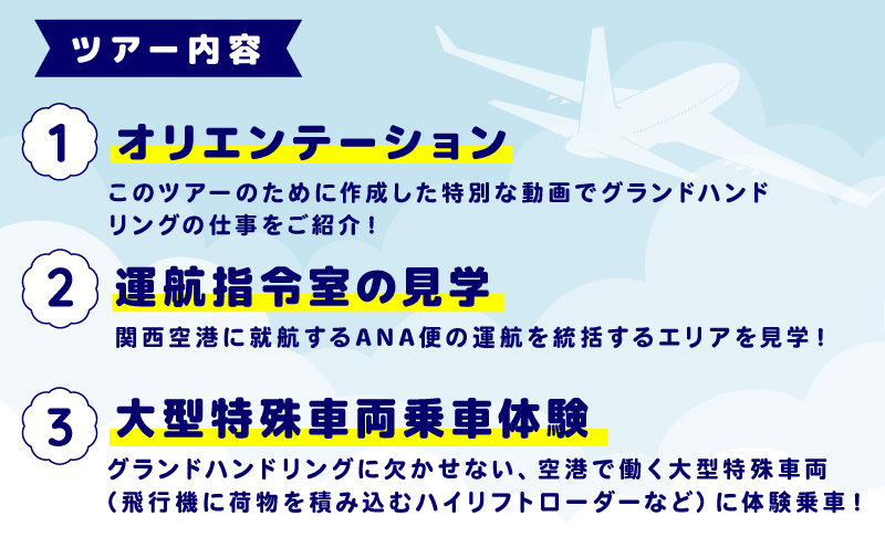 【11月30日(日)開催！】ANA限定　関西国際空港「プレミアム」グラハンツアー【限定2名様 体験チケット グランドハンドリング  飛行機】 099H3901