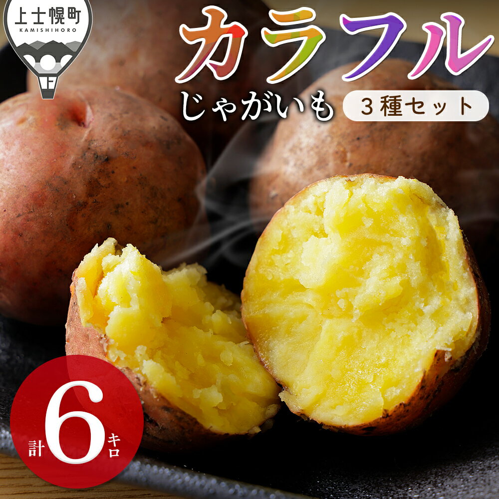 【ふるさと納税】2026年産 北海道産 カラフル じゃがいも 3種セット 計6kg（2kg×3種） 北海道 上士幌町 加藤農場 野菜 馬鈴薯 産地直送 ◆2026年12月配送予定