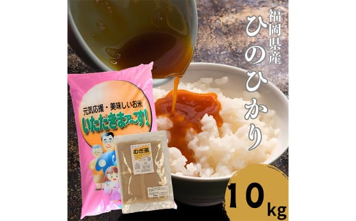 【柳川のお米】 令和6年産 ヒノヒカリ 10kg と 麦茶 16P セット 白米 お茶 パック