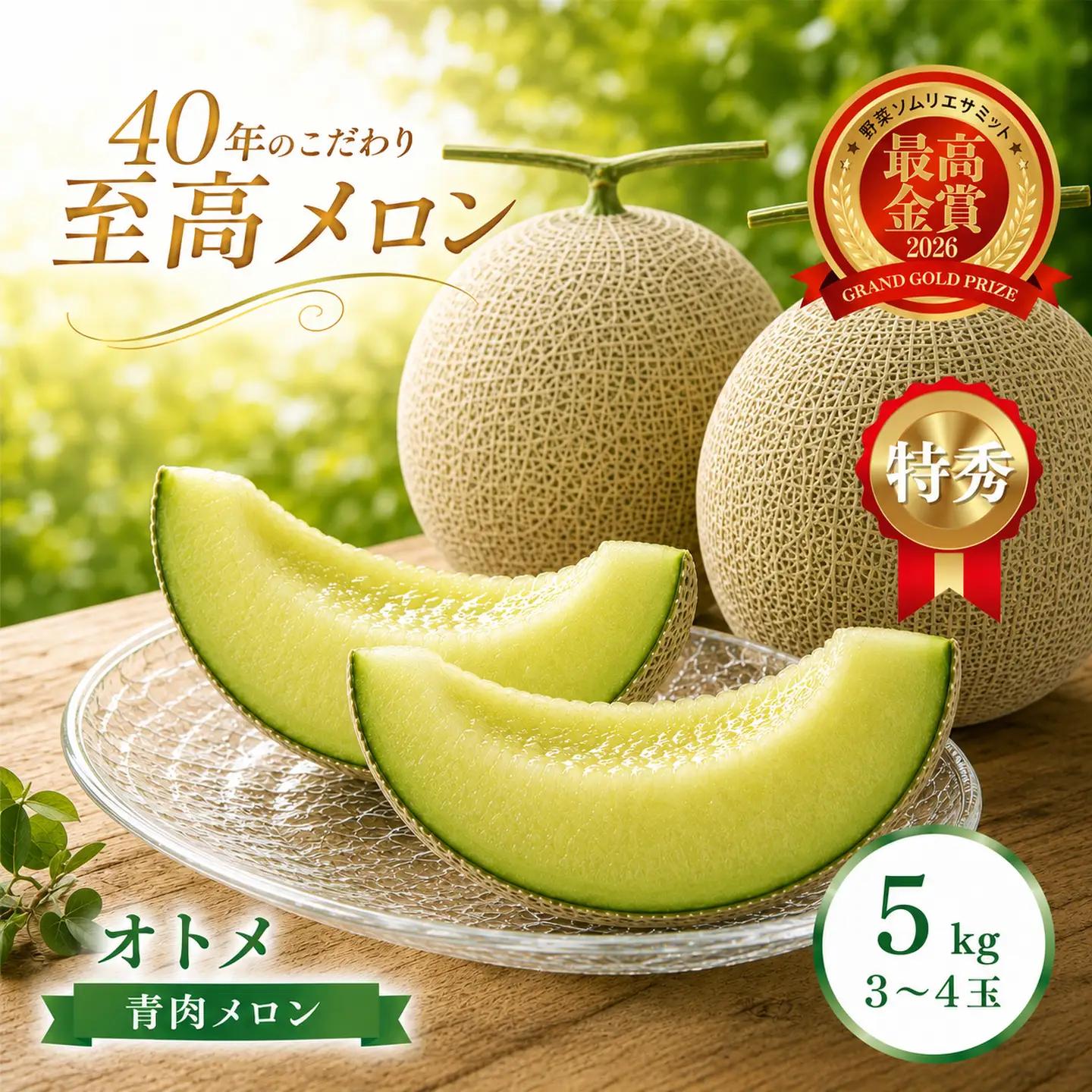 【2027年 先行予約】オトメ 3玉～4玉(約5kg) | 完熟 果物 メロン