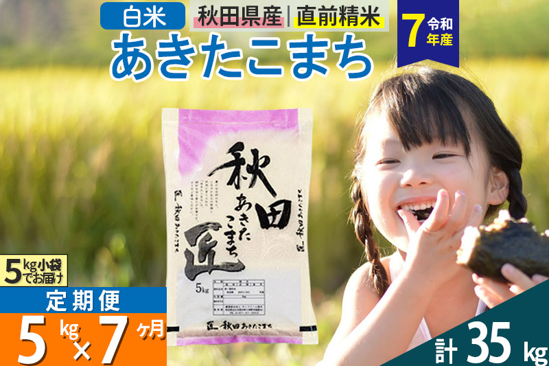 【白米】＜令和7年産＞ 《定期便7ヶ月》秋田県産 あきたこまち 5kg (5kg×1袋)×7回 5キロ お米 匠  [サンファーム西木]