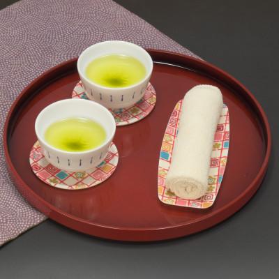 ふるさと納税 和歌山市 友禅和紙 おしぼり トレー 梅桜 格子 5枚セット 食洗機対応の和風おしぼりトレー |  | 02