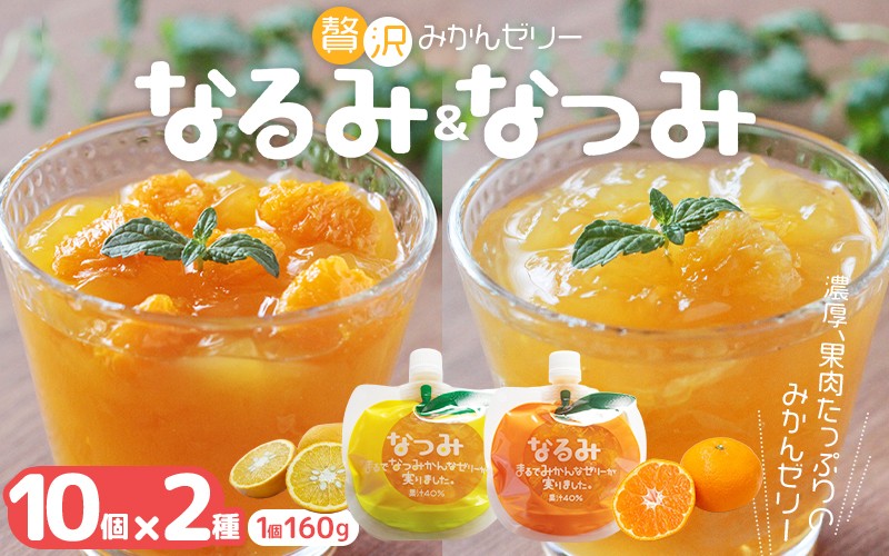 
            二つの味を食べ比べ！ みかんゼリー【「なるみ」「なつみ」各10個】ご家庭用【kmkn0159】
          