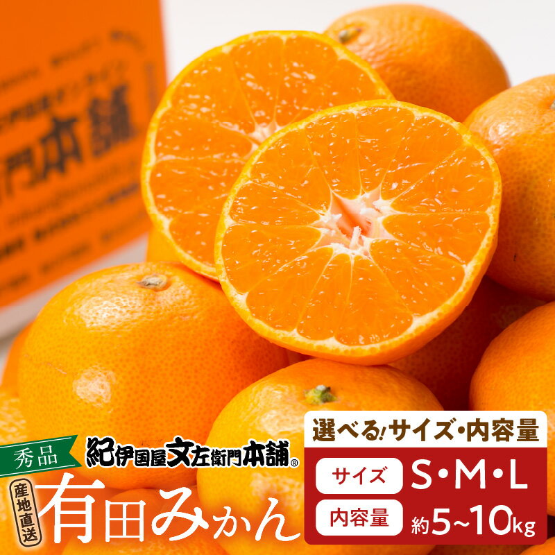 【ふるさと納税】高評価 有田みかん 秀品 選べる サイズ 内容量 S ~ L 5kg 10kg コク 濃厚 ジューシー 温州みかん フルーツ 果実 果物 デザート 柑橘 国産 食品 食べ物 デザート 期間限定 紀伊国屋文左衛門本舗 グルメ お取り寄せ お取り寄せグルメ 和歌山県 湯浅町 送料無料
