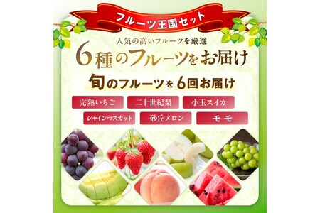 【先行予約／フルーツ定期便6回】旬の果物厳選！京丹後フルーツ王国セット（完熟イチゴ・小玉スイカ・桃・メロン・シャインマスカット・二十世紀梨）（2026年2月中旬～発送）