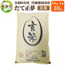 【ふるさと納税】【令和6年産・玄米】宮城県栗原市産 だて正夢 10kg (10kg×1袋)