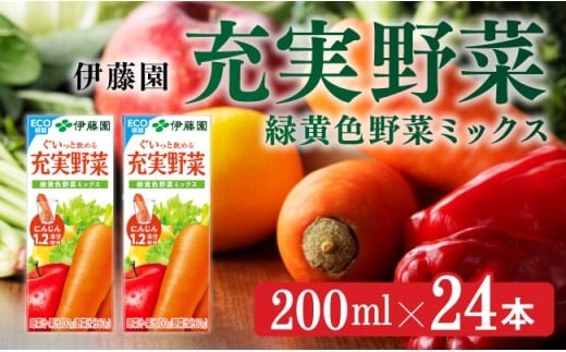 伊藤園 充実野菜 緑黄色野菜ミックス（紙パック）200ml×24本 【伊藤園 飲料類 野菜ジュース 野菜 ジュース ミックスジュース 飲みもの】 [E7346]