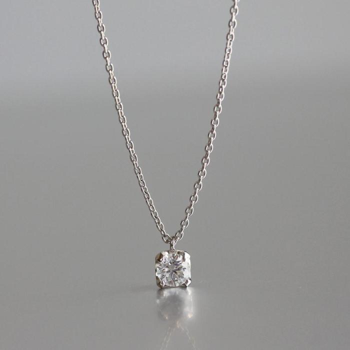 【ふるさと納税】サステナブルなジュエリーを ラボグロウンダイヤモンド Pt900ネックレス 0.2ct 4点留め　LAB-PT900-005