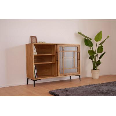 ふるさと納税 大川市 レトロなガラス扉がおしゃれな収納家具【amico 120キャビネット】職人MADE大川家具『境木工』 |  | 02