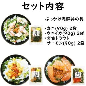 メカブ・イクラ入り!川秀のぶっかけ海鮮丼の具(ウニイカ・カニ・宮古トラウトサーモン)計6袋冷凍セット【配送不可地域：離島】【1635137】