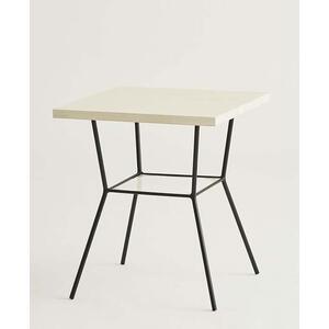 【天板ホワイト】  無垢材を使ったサイドテーブル D480xW480xH545