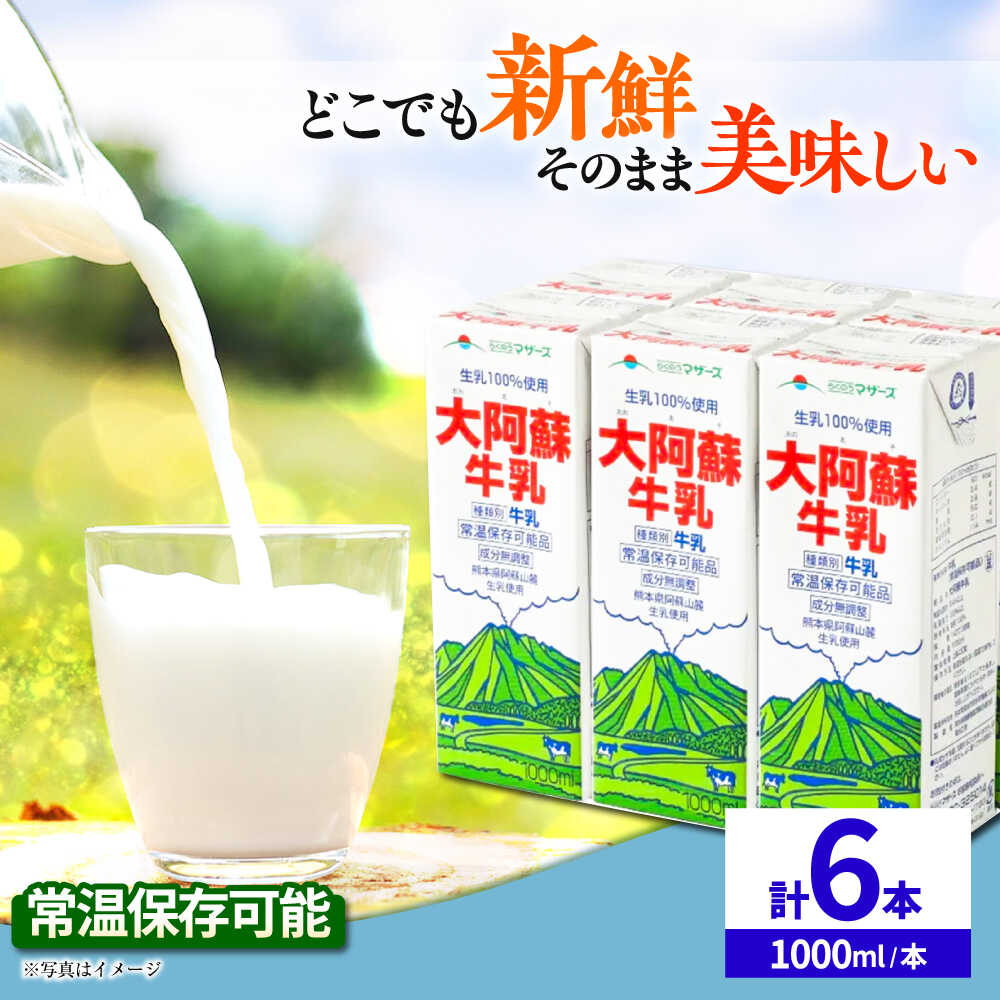 【ふるさと納税】大阿蘇牛乳 1000ml （6本入り） 牛乳 ミルク カルシウム 熊本県産 国産【合同会社 たべたせいか】[AYCB009]
