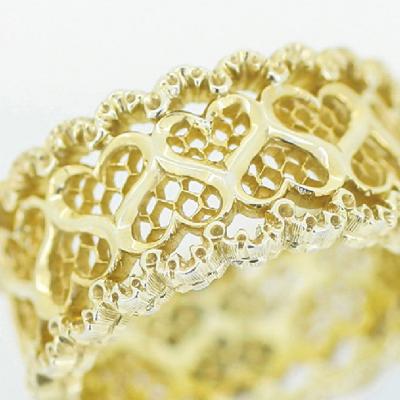 ふるさと納税 庄内町 立体彫り×透かし ニドダーペリング 9号〜20号 k18YG ギフト プレゼントに |  | 01
