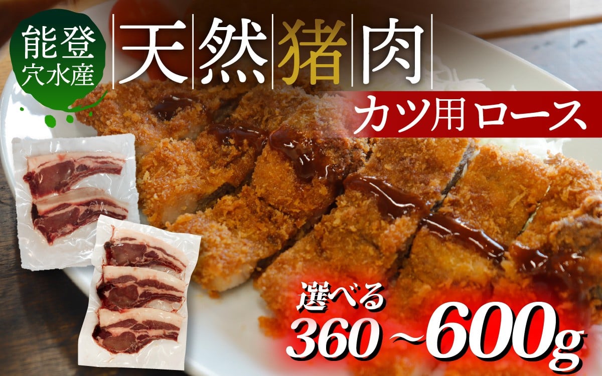 
            【選べる容量】奥能登 穴水産 天然猪肉 ロース カツ用（120g×3枚～5枚／計360g～600g）/ 奥能登 能登半島 穴水町 お肉 にく 肉 ジビエ ロース 猪 イノシシ いのしし 冷凍 天然 かつ用
          