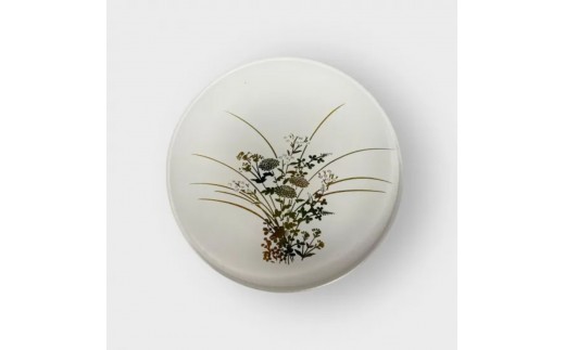 丸小皿 秋草 純白 ［NF156］