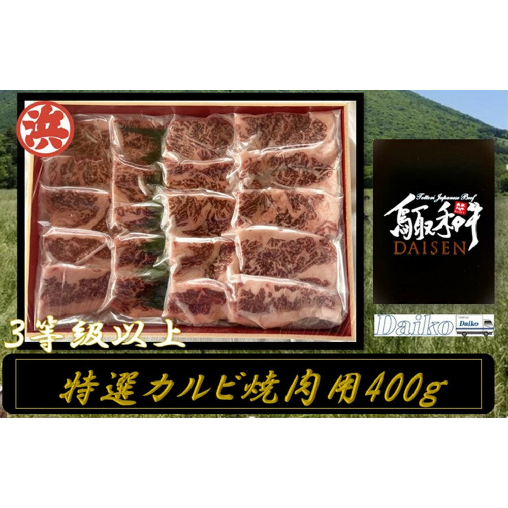 【ふるさと納税】鳥取和牛DAISEN特選カルビ焼肉用(400g) | 牛肉 和牛 黒毛和牛 鳥取和牛 大山和牛 DAISEN 焼肉 焼肉用 カルビ 肩ロース 霜降り 旨味