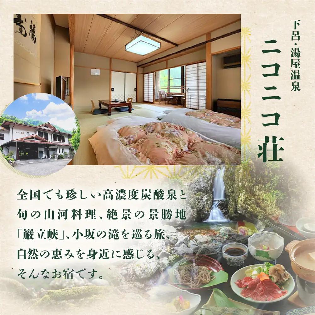 湯屋温泉【ニコニコ荘】宿泊補助券（15,000円分）【a027-5】