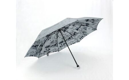 晴雨兼用折傘モンプリュイ・東京 小物 雑貨 婦人用 雨傘 日傘 レディース 雨具 梅雨 レイングッズ 玉留一体型 雨の日 晴れの日 UV加工  ブルー