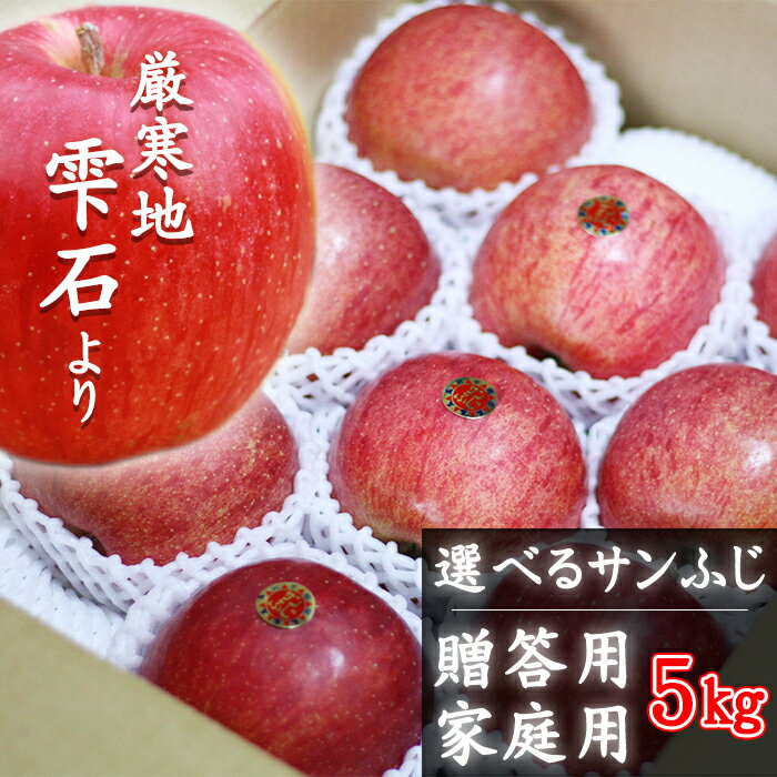 【ふるさと納税】 りんご おすすめ 選べる 贈答用 家庭用 訳あり サンふじ 5kg ／ 林檎 リンゴ アップル さんふじ サンフジ 5キロ ギフト 自宅用 仕送り 冬 12月 1月 2月 果物 フルーツ 新鮮 人気 岩手県 雫石町 農家直送 産地直送 送料無料 季節限定 数量限定 谷地農園
