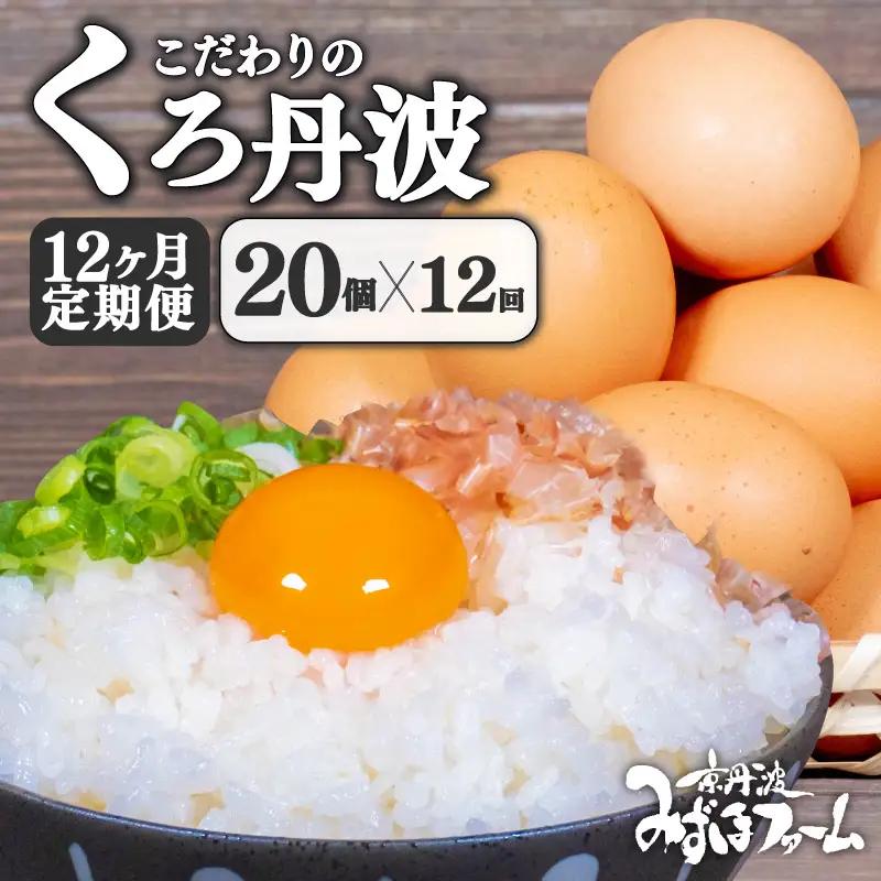 【卵 12回定期便】 くろ丹波 卵20個
