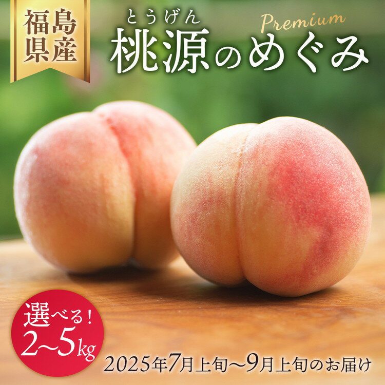 【ふるさと納税】【選べる容量】◆2025年夏発送◆桃源のめぐみ ～産直・桃・約2kg 約5kg ※離島への配送不可 ※2025年7月上旬～9月上旬頃に順次発送予定｜先行予約 予約 桃 もも モモ 果物 くだもの フルーツ 詰め合わせ 福島 ふくしま