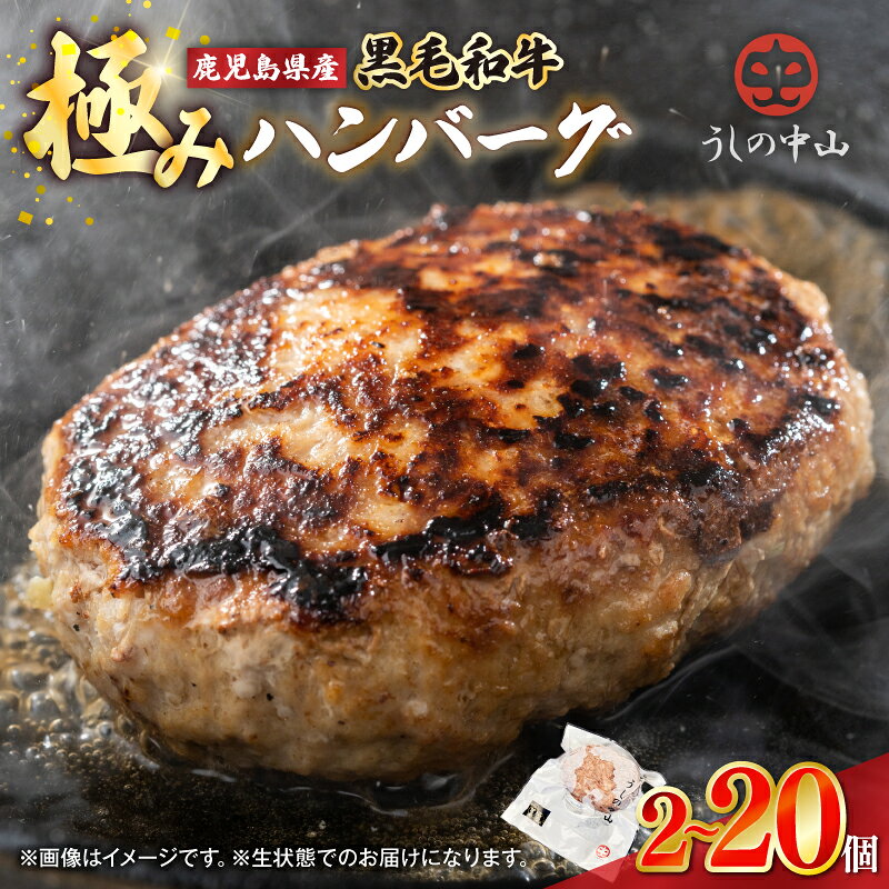 ＜A5ランク＞ ハンバーグ 牛肉100％ 鹿児島県産『鹿児島黒牛』極めたハンバーグ 計8個 1.2kg（150g×8個） 黒毛和牛を100％使用！和牛 国産 冷凍 小分け【うしの中山】