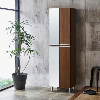 ふるさと納税 大川市 シューズボックス 幅50cm 高さ185cm 奥行35cm ブラウン 【リアル 50 HI-MR】