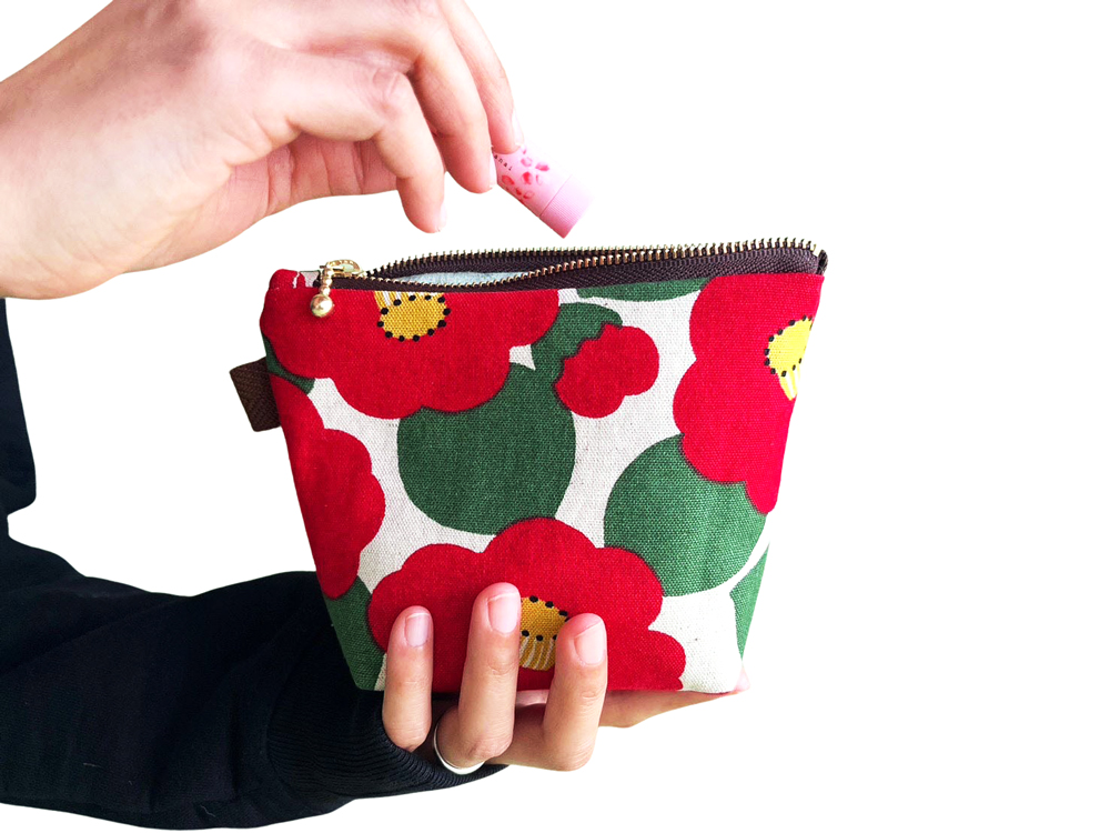 和小物2点セット (ぷっくりバッグ、ファスナーポーチ)｜手提げバック 小物入れ 手作り [0183]