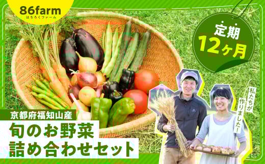 京都府福知山産　旬のお野菜詰め合わせセット（定期便12カ月）  ふるさと納税 定期便 旬の野菜 新鮮 お楽しみ 詰め合わせ セット 栽培期間中農薬 肥料不使用 京都府 福知山市 京都 福知山 ふるさと 奥京都