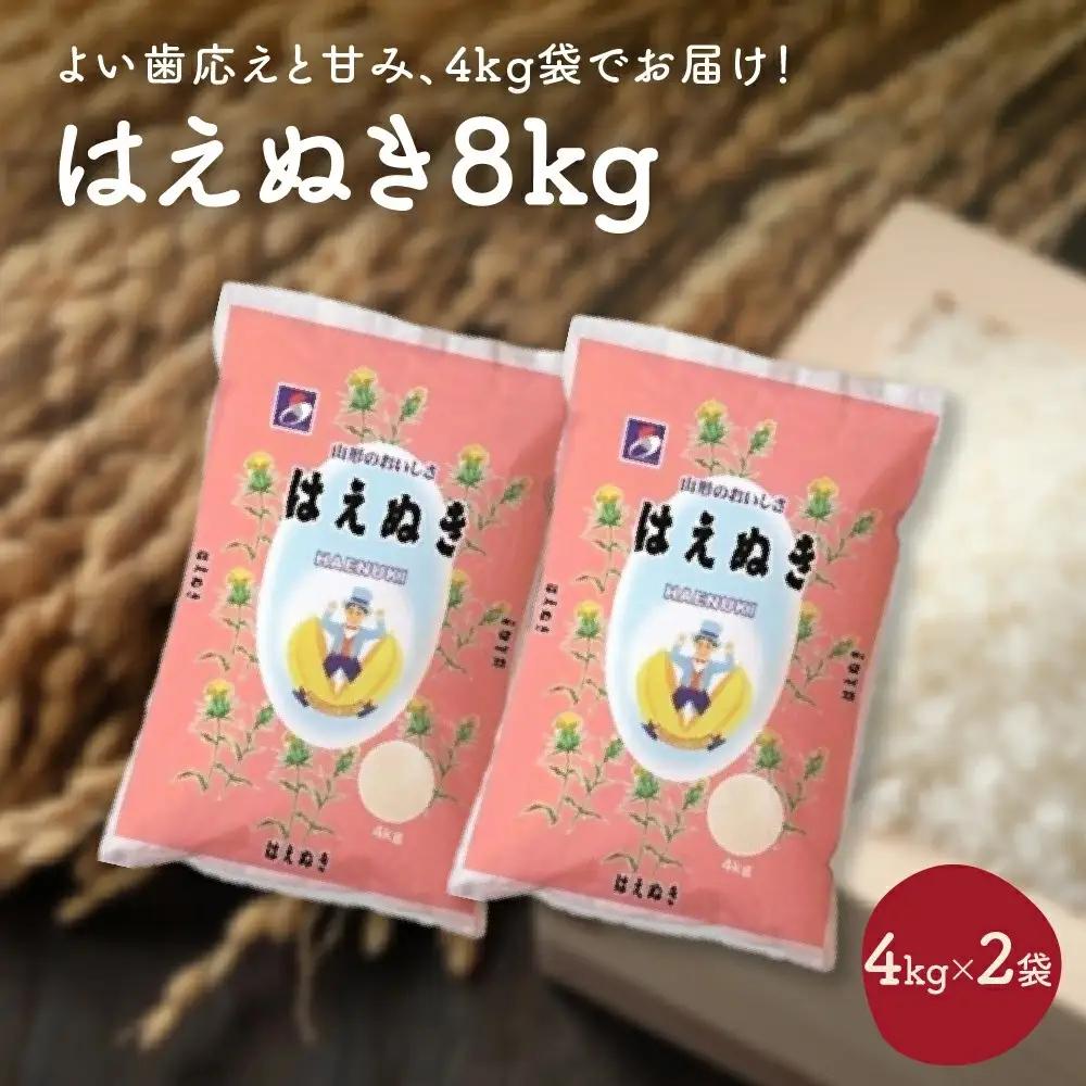 令和７年産 はえぬき８ｋｇ（４ｋｇ×２袋）　0059-2523