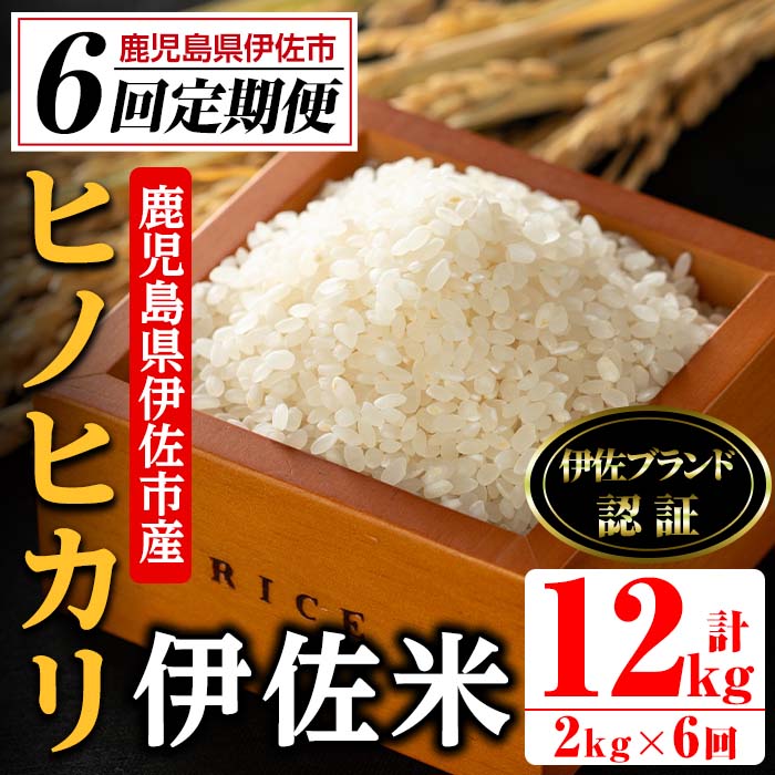 isa497 【定期便・全6回(連続)】伊佐米 ヒノヒカリ＜計12kg・2kg×全6回＞ 鹿児島 国産 伊佐米 お米 米 こめ コメ ひのひかり 白米 精米 ごはん ご飯 定期便 新米【725】