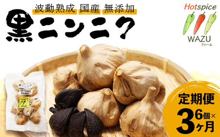 【定期便3回】 波動熟成 黒にんにく 6個セット
