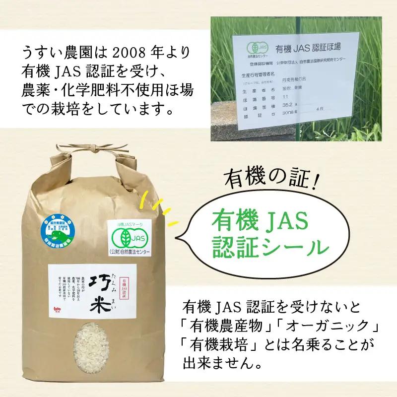 先行予約 オーガニック コシヒカリ 令和8年産 有機JAS 玄米 5kg オーガニック