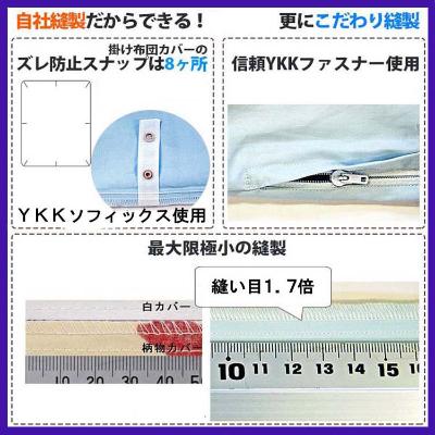 ふるさと納税 富士河口湖町 防ダニ敷布団カバーダブル145×215cmアルファソフト綿B(ブルー) |  | 03