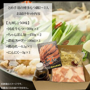 【ふるさと納税】博多 もつ鍋 セット 九州 しょうゆ味 2-3人前 [a9204] 株式会社フェリックス ※配送不可：離島【返礼品】添田町 ふるさと納税
