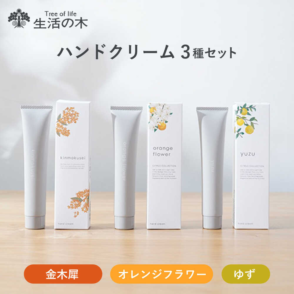【ふるさと納税】【12/24までの決済で年内発送】ハンドクリーム セット 3種の香り 金木犀 × オレンジフラワー × ゆず 瑞浪市 / 生活の木 瑞浪ファクトリー直送 スキンケア 保湿[AZBE048]