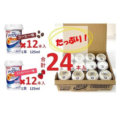 ふるさと納税 貝塚市 明治のメイバランス　コーヒー味 ・ストロベリー味　125ml　12本×2種類(24本) |  | 01