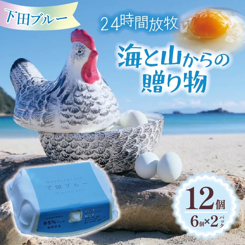 
                  24時間放牧卵下田ブルー6個入り×2パック　卵 下田ブルー 青い卵 アローカナ 6個 2パック 自然 放し飼い 自然養鶏 オメガ3  静岡県産 お取り寄せ 幸せの青い卵 静岡 下田 伊豆 farm1987  
                