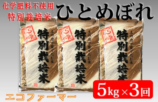 
令和6年産【定期便3回】エコファーマーのひとめぼれ5kg×3回（計15kg）
