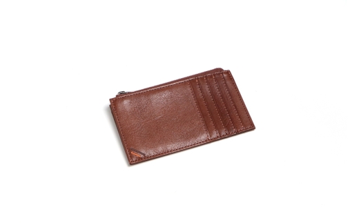 フラグメントケース カフェブラウン 牛革 (栃木レザー)｜ 財布 薄い 薄型 ミニ財布 メンズ レディース 革 エクセラ ファスナー コンパクト 革財布 本革 レザー 革職人 デュアルライン [1238]