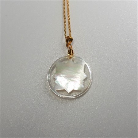 25ミリ!「丸と四角」のペンダント　白蝶貝【1261287】