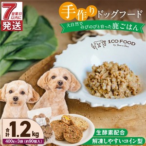 1cofood 手作りドッグフード 鹿ごはん 400g×3袋 〔Pf027〕