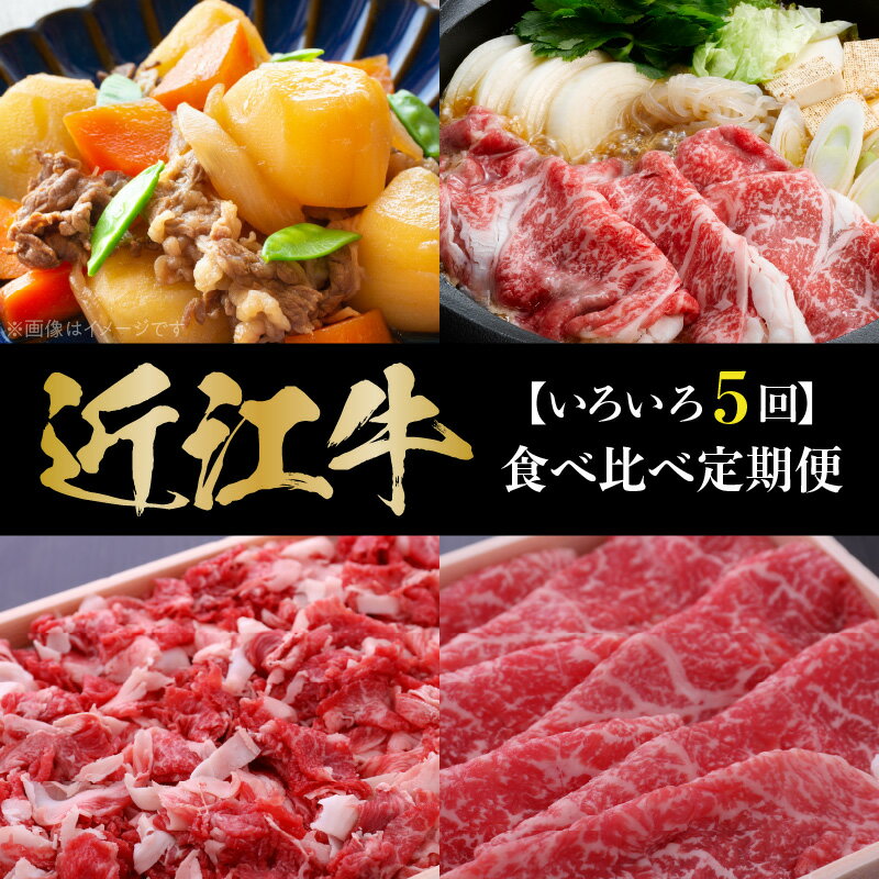 【ふるさと納税】近江牛を満喫 近江牛 食べ比べ 定期便 5回 毎月 お届け 合計 2.95kg 牛肉 肉 産地直送 すき焼き しゃぶしゃぶ用 ロース 霜降り 切り落とし 鉄板 焼肉用 特選 モモ肉 ブロック 希少部位 サシ ステーキ ブランド牛 お取り寄せ 滋賀県 守山市 送料無料