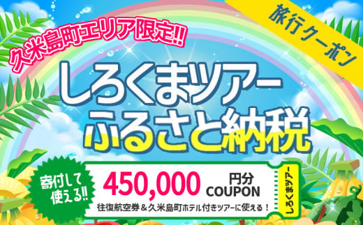 
【久米島町】しろくまツアーで利用可能 WEB旅行クーポン(45万円分）
