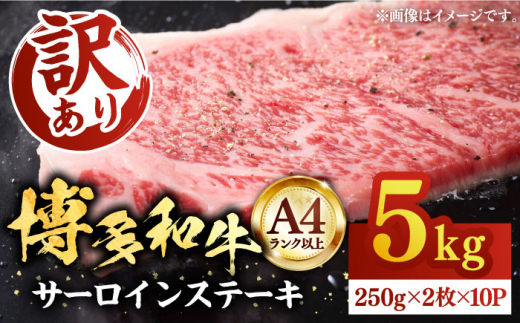 【訳あり】博多和牛 サーロインステーキ 5kg（250g 2枚入×10P）【株式会社Meat Plus】《豊前市》[VBB012] 和牛 国産牛 小分け サーロイン ステーキ sa-roin 霜降り 冷凍 訳アリ わけあり 福岡県 大容量 さーろいん