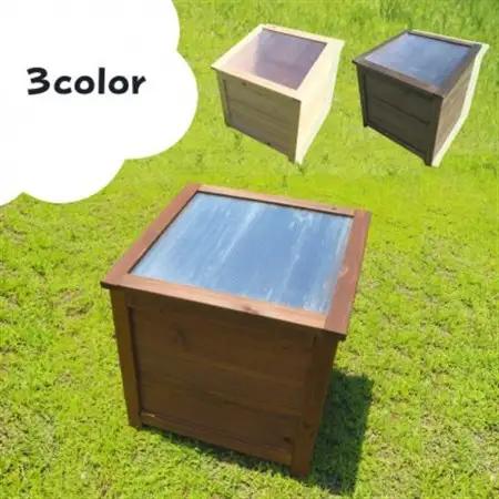 ベランダに置けるおしゃれな木製コンポスト(消滅型)☆ブラウン☆【1186704】